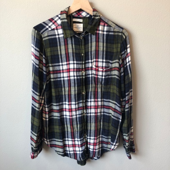 American Eagle Outfitters Tops - AEO Plaid Button Down Shirt